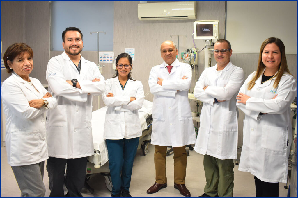 The winning Cancer Care Team representing Latin America is from Oncosalud—AUNA in Lima, Peru. Pictured (from left) are Katherine Gutarra, MD; Julio Velasquez, MD; Rossana Ruiz, MD; Luis Mas, MD; Victor Rojas, MD; and Brenda Carrion, MD.